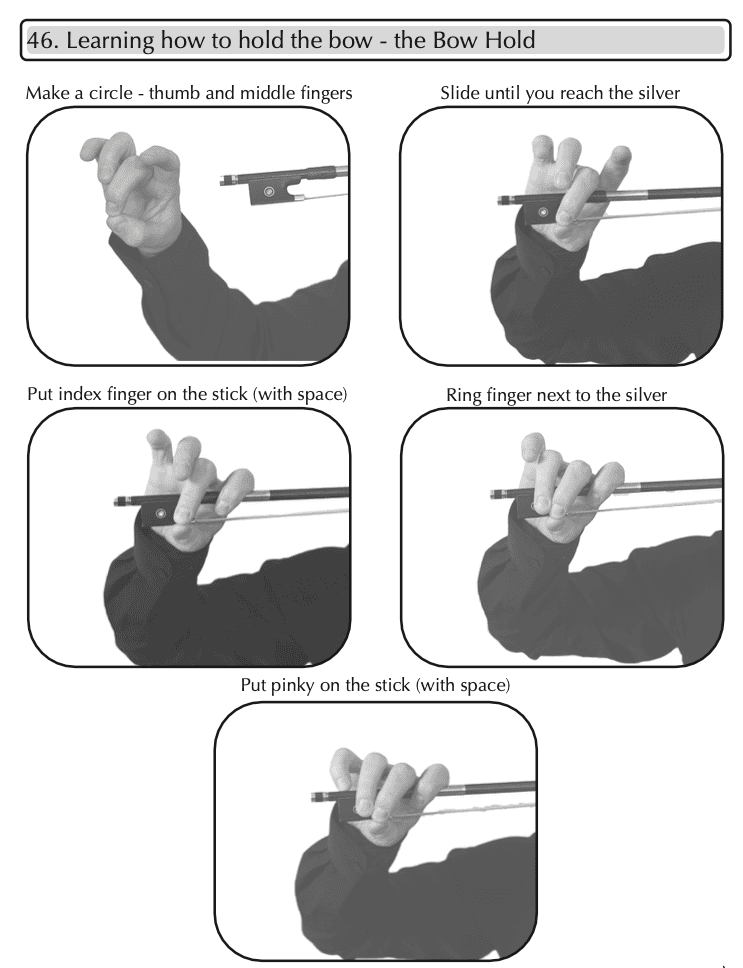 how to hold a violin bow