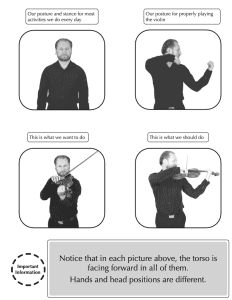 What natural body and hand positions are and what proper violin positions are