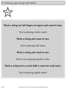 Instructions of how to pluck with rhythm