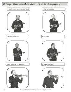 Pictures of how to hold the violin on the shoulder properly