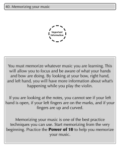 Why memorizing music is so important